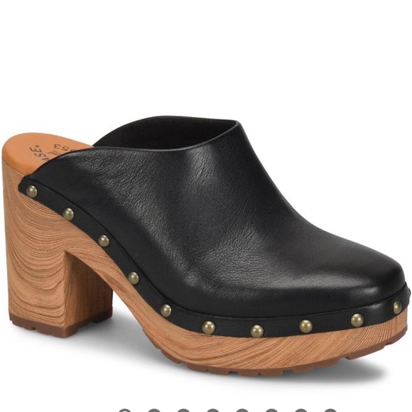 KorkEase Shoes Kork Ease 6 Demi Black Studded Leather Clogs In